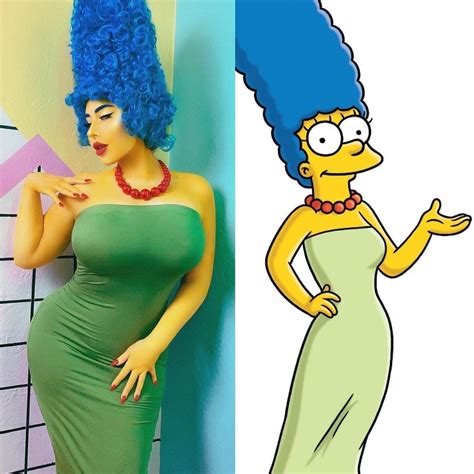 marge simpson cosplay chanel|Marge Simpson blue hair.